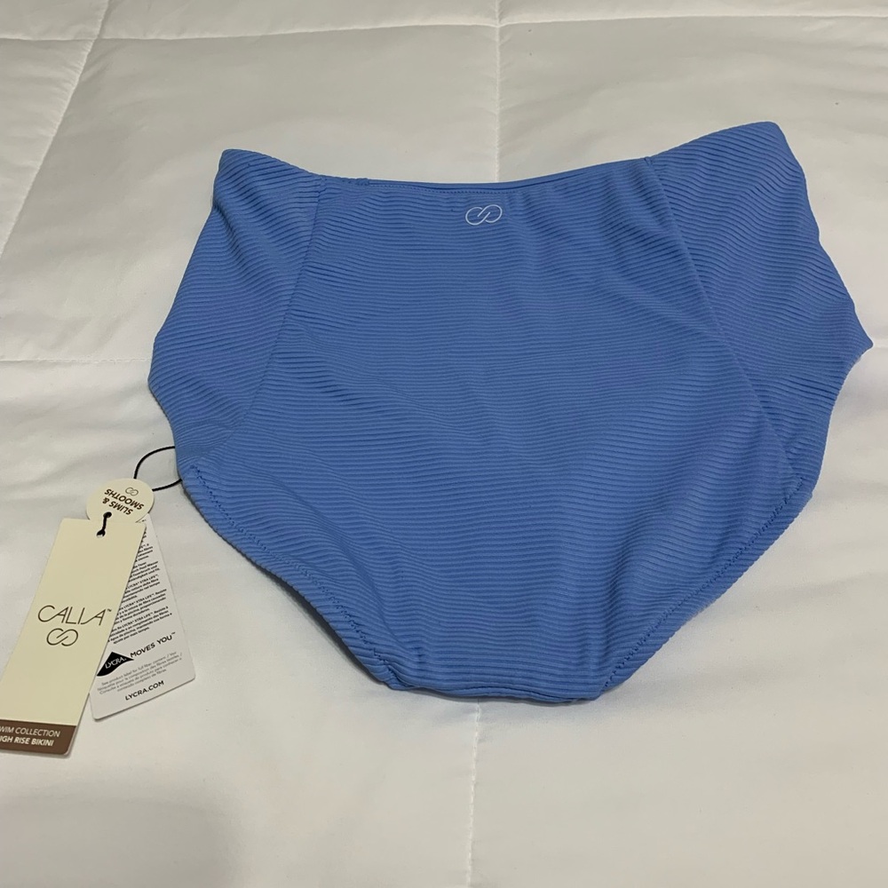 CALIA medium rib high rise bikini Misty Cerulean